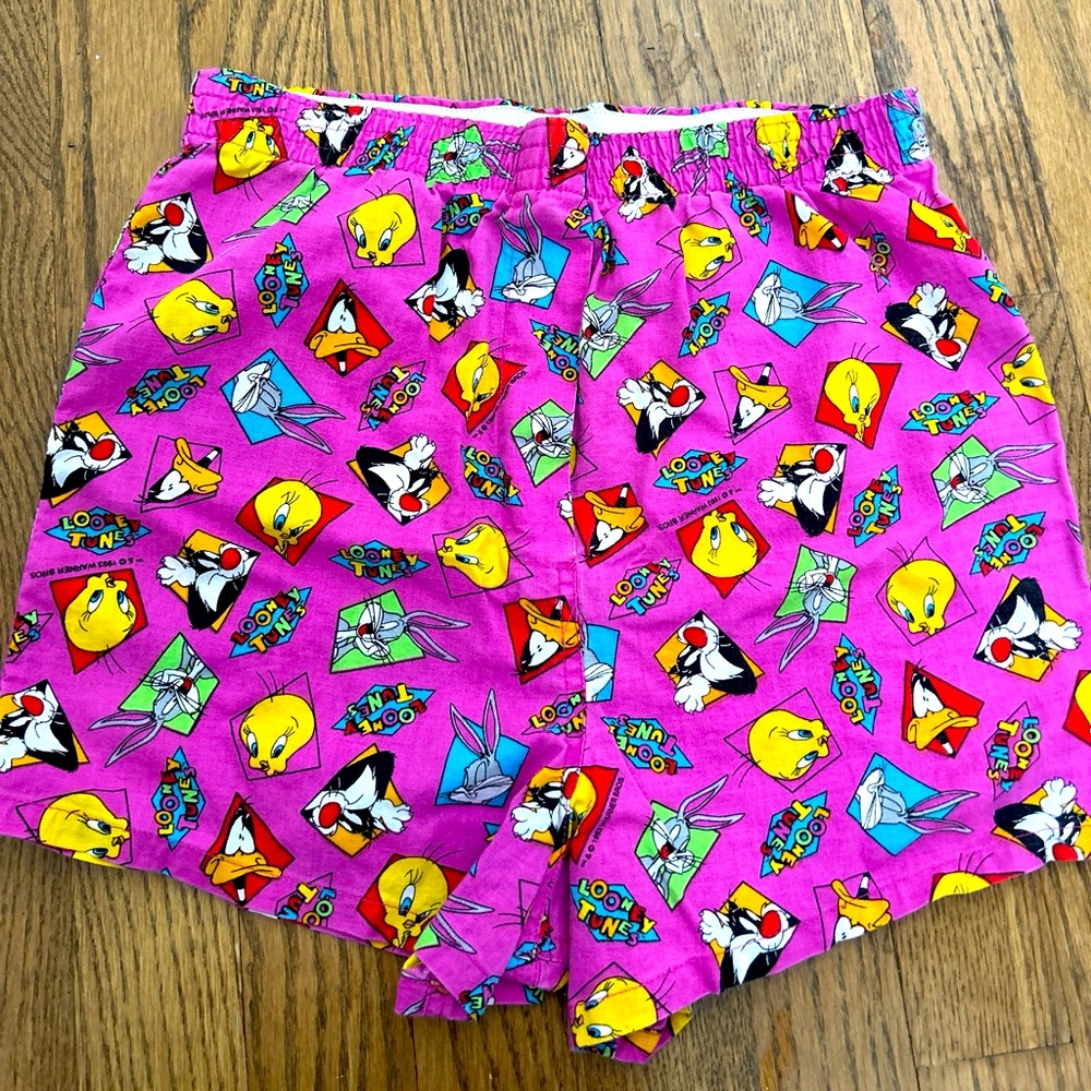 vintage looney tunes 90s kids boxer shorts bugs bunny tweety bird